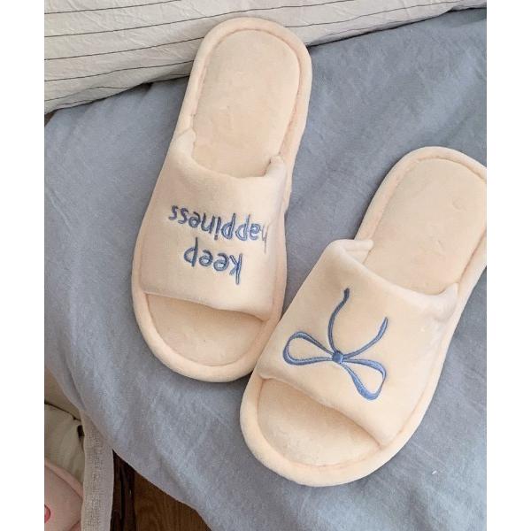 スリッパ ribbon logo room shoes