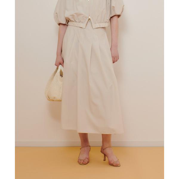 スカート マットタフタアンイーブンタックスカート