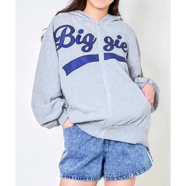 パーカー 「BIGロゴ×ジップアップ」レディース 裏毛スウェット パーカー ストリート カジュアル ...