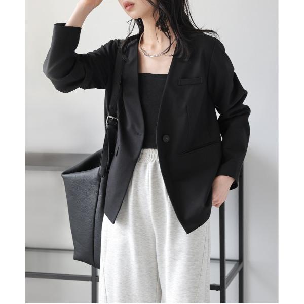 ジャケット ノーカラージャケット Ｖネックノーカラージャケット レディース