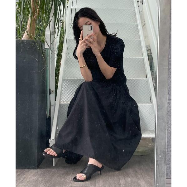 ワンピース 「手洗い可」ドッキングフレアワンピース