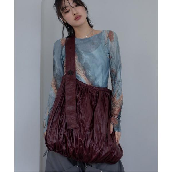 ショルダーバッグ バッグ ワッシャー加工ヴィーガンレザーショルダーバッグ レディース メンズ