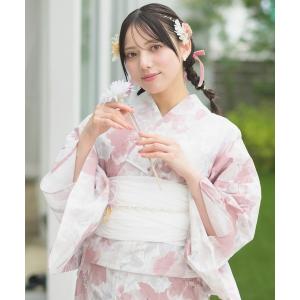 浴衣 「1人で着られる浴衣4点セット」浴衣・兵児帯・腰紐2本「夏恋浴衣」 レディース