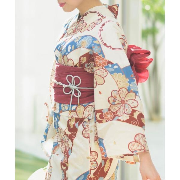 浴衣 「下駄付き兵児帯ゆかた5点セット」浴衣・兵児帯・腰紐2本・下駄「夏恋浴衣」 レディース