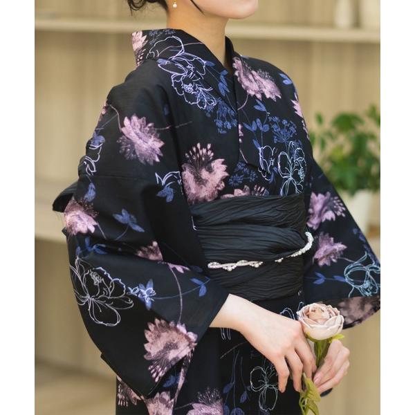 浴衣 「下駄付き兵児帯ゆかた5点セット」浴衣・兵児帯・腰紐2本・下駄「夏宵浴衣」 レディース