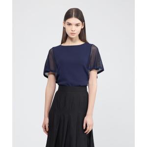 tシャツ メッシュレイヤード 2WAYニットプルオーバー レディース