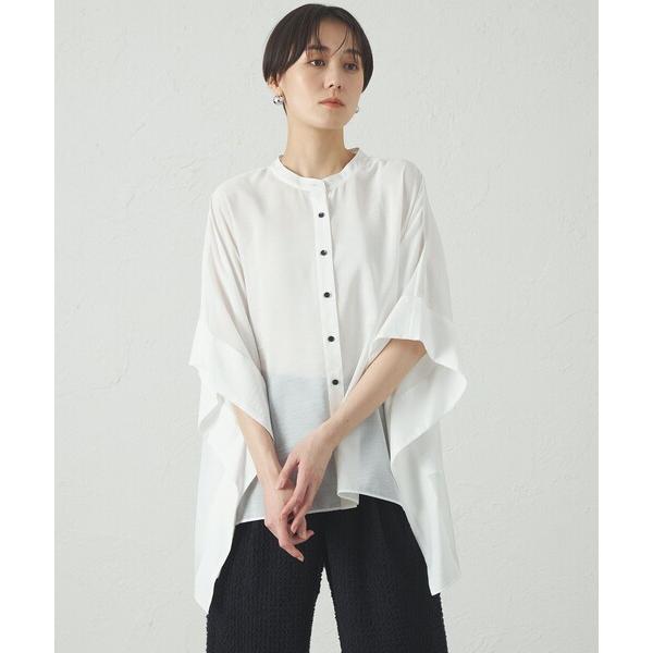 ブラウス シャツ 「1枚で着映える」スクエアーパターンオーバーブラウス レディース