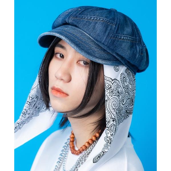 帽子 キャスケット レディース an meets zakka バイアスパッチワークテイストデニムキャ...