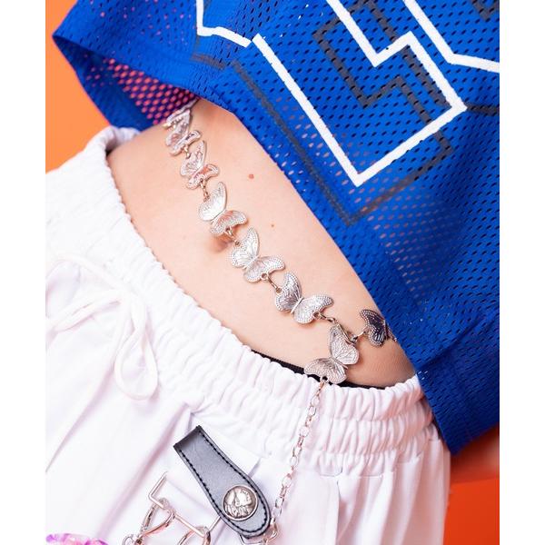 ベルト an meets zakka ジャラジャラバタフライメタルチェーンベルト レディース メンズ