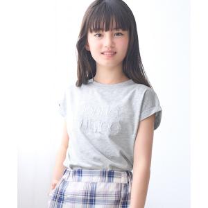tシャツ キッズ 親子お揃いフレンチスリーブロゴTシャツ キッズ 子供服 女の子