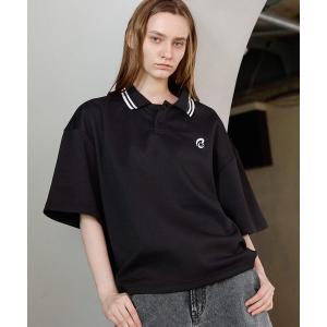 ポロシャツ ワンポイントロゴ刺繍鹿の子ポンチ短丈ポロシャツ メンズ レディース