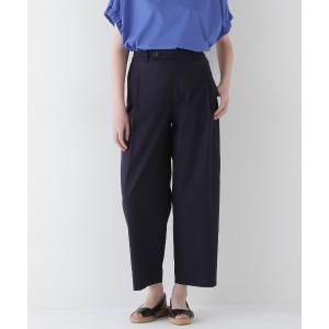 ワイドパンツ パンツ 「3サイズ展開」ドビーストレッチワンタックセミワイドパンツ レディース