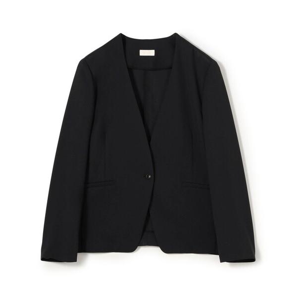 ジャケット ノーカラージャケット ドライメッシュストレッチ Vカラー1Bジャケット レディース