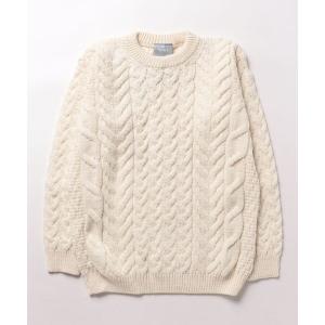 「aran WOOLLEN MILLS」 長袖ニット SMALL オフホワイト レディース