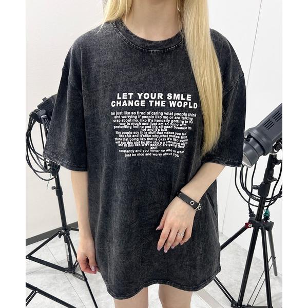 tシャツ ピグメントCHARGE THE WORLDビッグＴ レディース メンズ