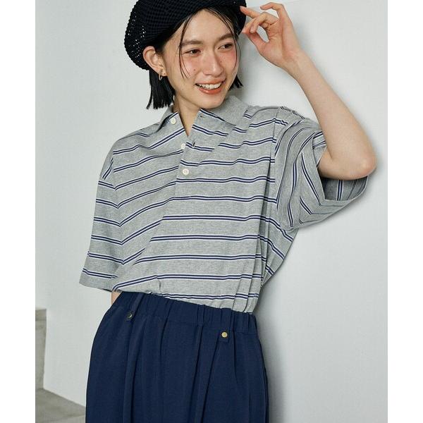 tシャツ マルチボーダー ポロシャツ レディース