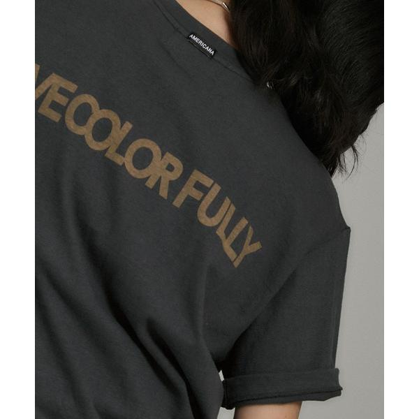 tシャツ 「Americana（アメリカーナ）」ラフィー丸胴 ロゴプリントTシャツ / レタリングT...