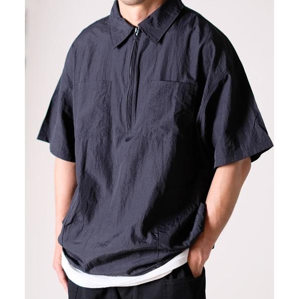 tシャツ R. : Loose Half Zip Nylon S/S Shirt メンズ レディース