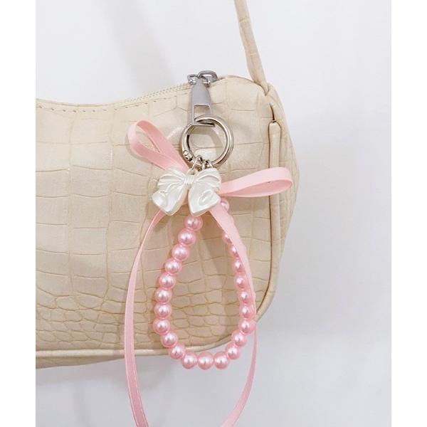 キーホルダー パールリボンキーホルダー