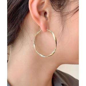 ピアス 「 金属アレルギー対応 」大ぶり ねじれフープピアス  (両耳用) サージカルステンレス レディース｜ZOZOTOWN Yahoo!店