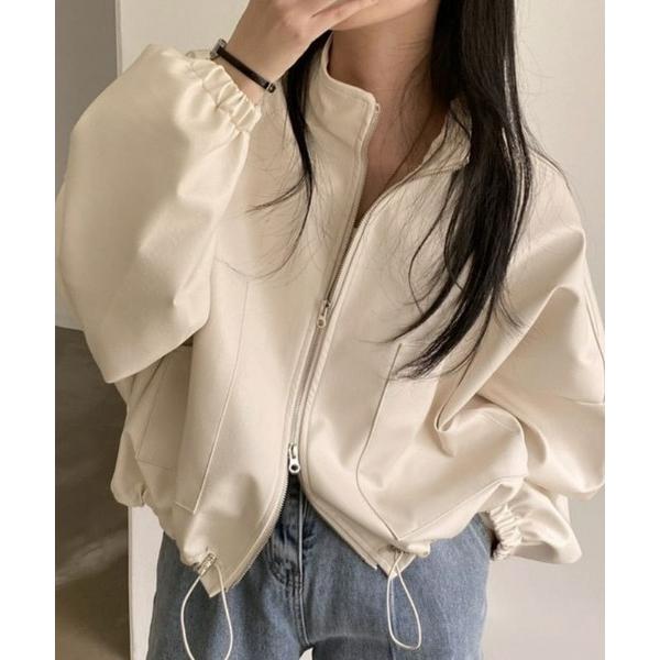 「LAC-VERT」 ジップアップブルゾン FREE ホワイト レディース