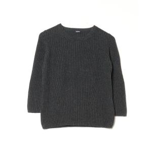 「JIL SANDER NAVY」 ストライプ柄長袖ニット M ブラック レディース