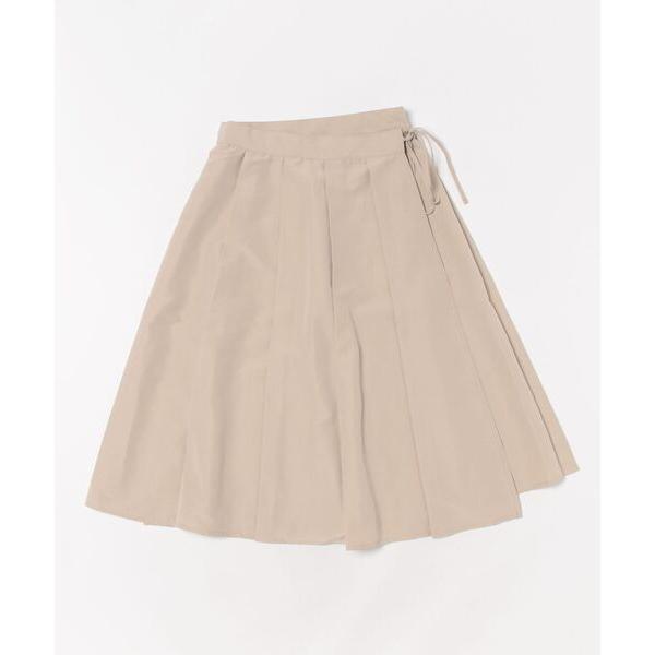スカート ソフトグログランラッププリーツスカート