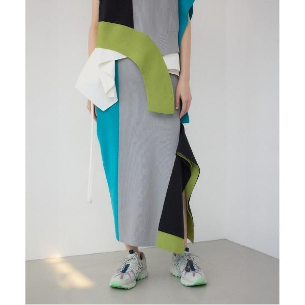 スカート 「PLUS」パネルドレープマーメイドスカート