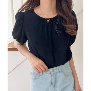 ブラウス シャツ バックリボンワッシャーブラウス レディース