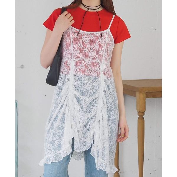 ワンピース レースドロストミニキャミワンピース