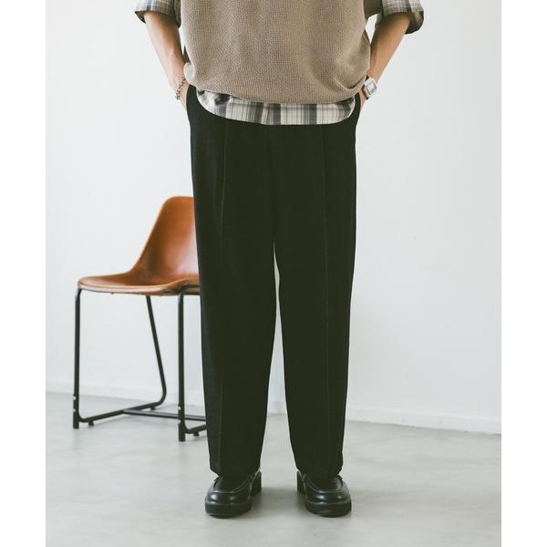 ジーンズ センタープレス/ディープタックデニムワイドスラックス メンズ