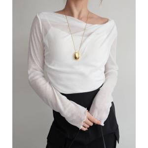 tシャツ ルーズドレープシアートップス レディース