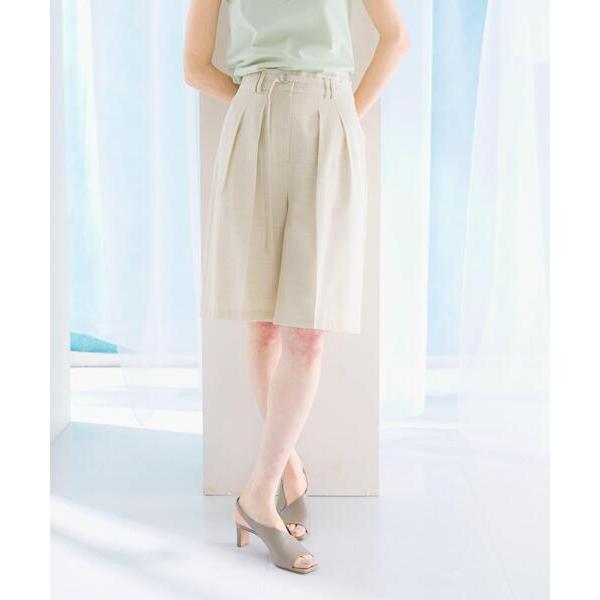 パンツ リネンライクハーフパンツ レディース