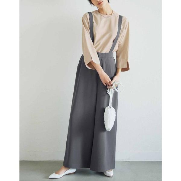 セットアップ ＩＥＤＩＴ　小森美穂子さんコラボ　きれいめブラウスとサスペンダー付きパンツのコーディネ...