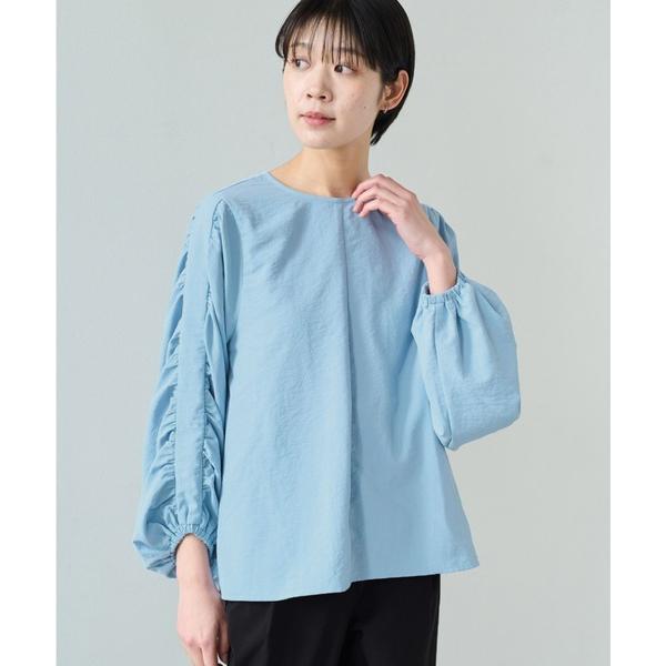 ブラウス シャツ ＩＥＤＩＴ　コットンライクな多機能素材「ＡＭＡＴＡ」のギャザースリーブブラウス レ...