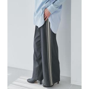 パンツ サイドラインテープセンタープレスパンツ レディース