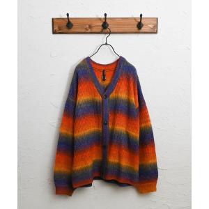 「Anytime Songs」 ニットカーディガン MEDIUM オレンジ メンズ