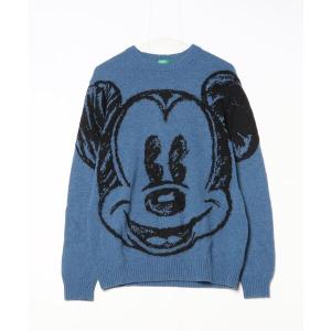 「BENETTON (UNITED COLORS OF BENETTON)」 長袖ニット「Disneyコラボ」 SMALL ブルー メンズ