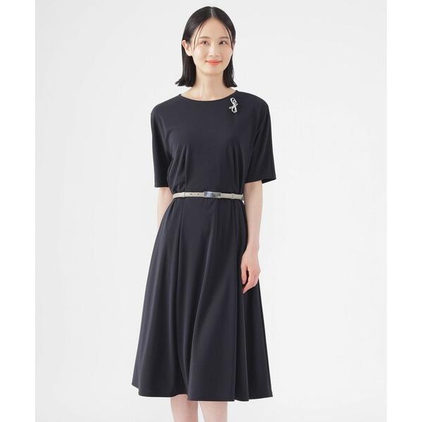 ワンピース 「ウォッシャブル」「接触冷感」スムースフレアラインワンピース