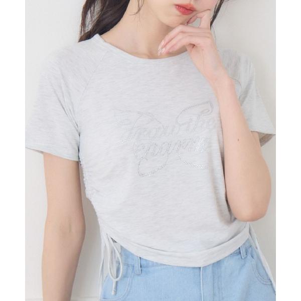 tシャツ ビジューロゴドロストTEE レディース