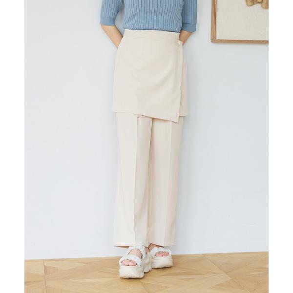 スラックス パンツ ラップスカートセットパンツ 491359 レディース