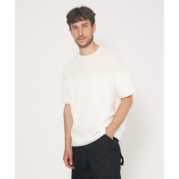 tシャツ 「ストレッチポンチ」ニット ドッキング Tシャツ メンズ