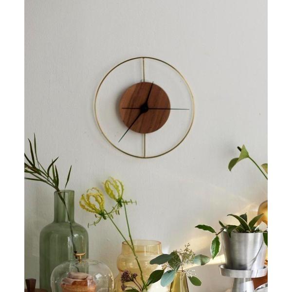 時計 BRASSと木の壁掛け時計