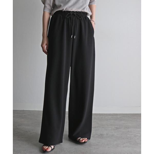 スラックス パンツ カットジョーゼットイージーパンツ レディース