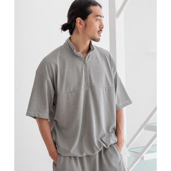 tシャツ 「HEREIAM MEN」吸水速乾＆UV/DRYMIXハーフジッププルオーバー メンズ