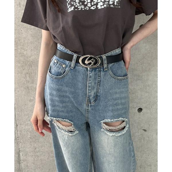 ベルト ロゴバックルベルト レディース