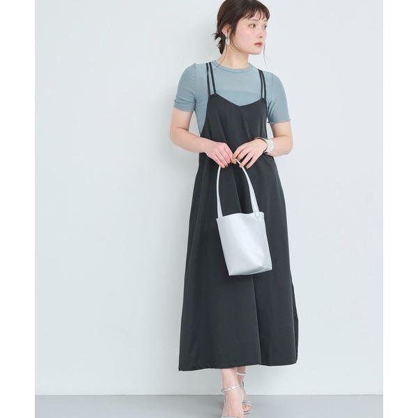 ワンピース ダブルストラップバックリボンキャミワンピース