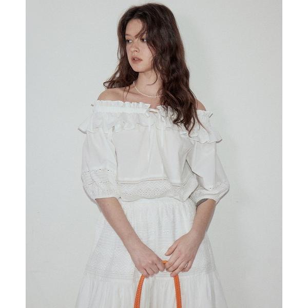 ブラウス シャツ オフショルダー  ランタンスリーブ フリルブラウス FX25S133「Fano S...