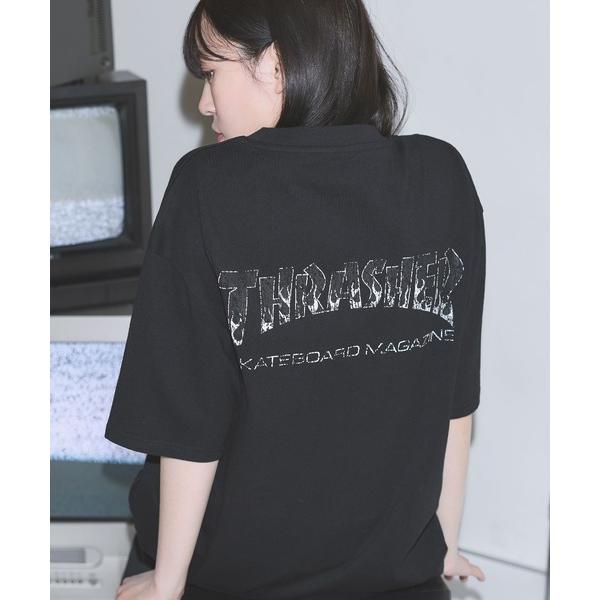 tシャツ THRASHER×MSG　別注　ボックスシルエット 加工プリント 半袖Tシャツ メンズ レ...