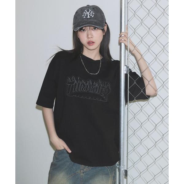tシャツ THRASHER×MSG　別注　ボックスシルエット パッチワークロゴ半袖Tシャツ「UNIS...